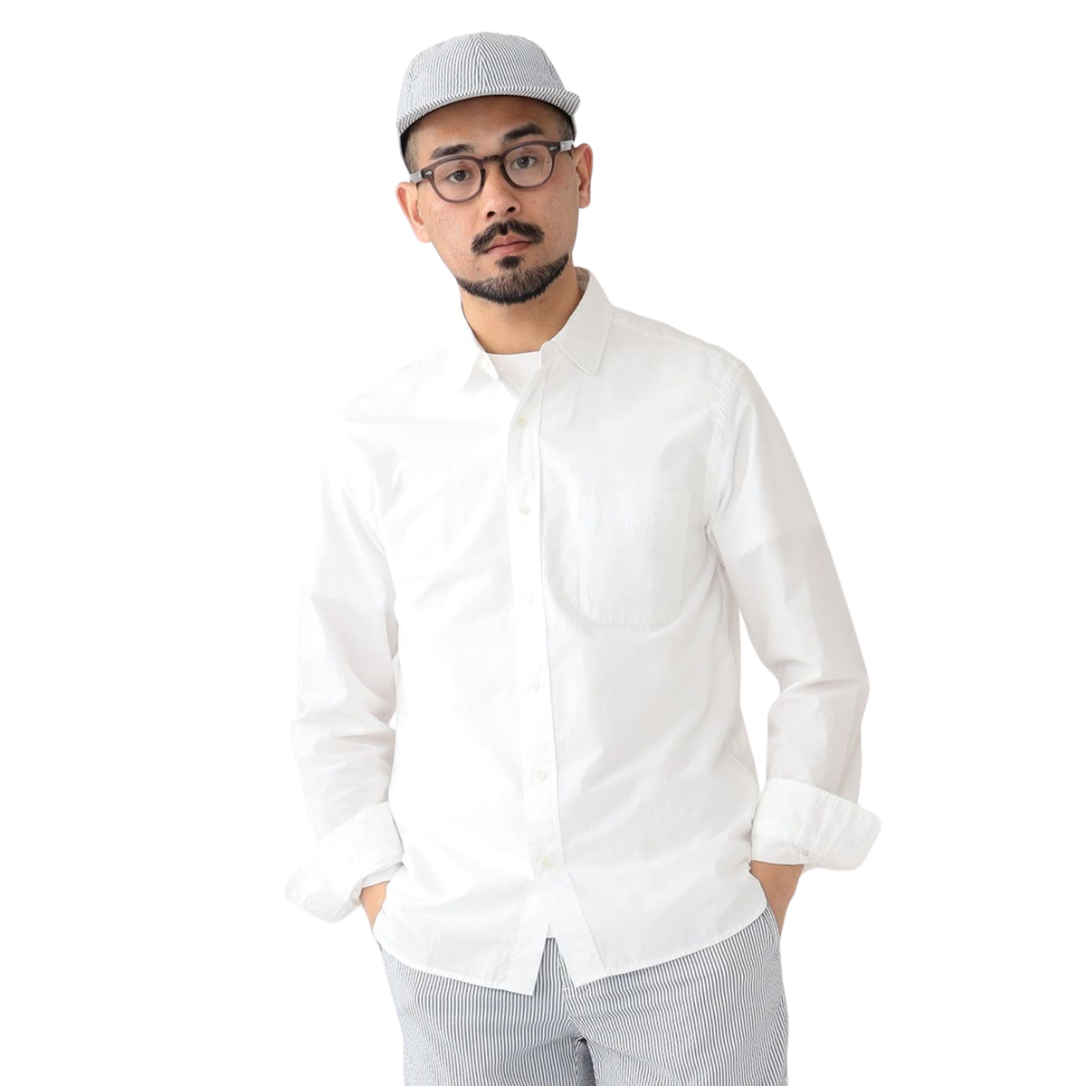 BEAMS+ - Round Collar Peruvian Pima Shirt