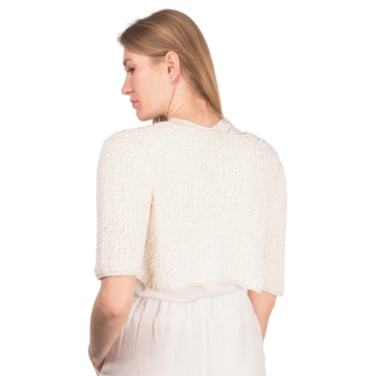 GRAN SASSO - W' Pearl Stitch Short Cardigan