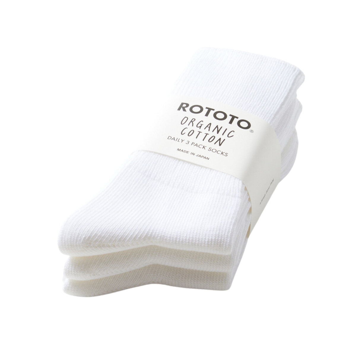 ROTOTO - Organic Daily 3 Pack Ribbed Crew Socks