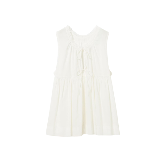 BEAMS BOY - W' Cotton Gather Non Sleeve Shirt