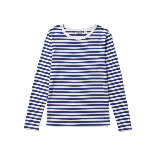 BEAMS BOY - W' L\S Rib Knitted 1cm Stripe T-Shirt