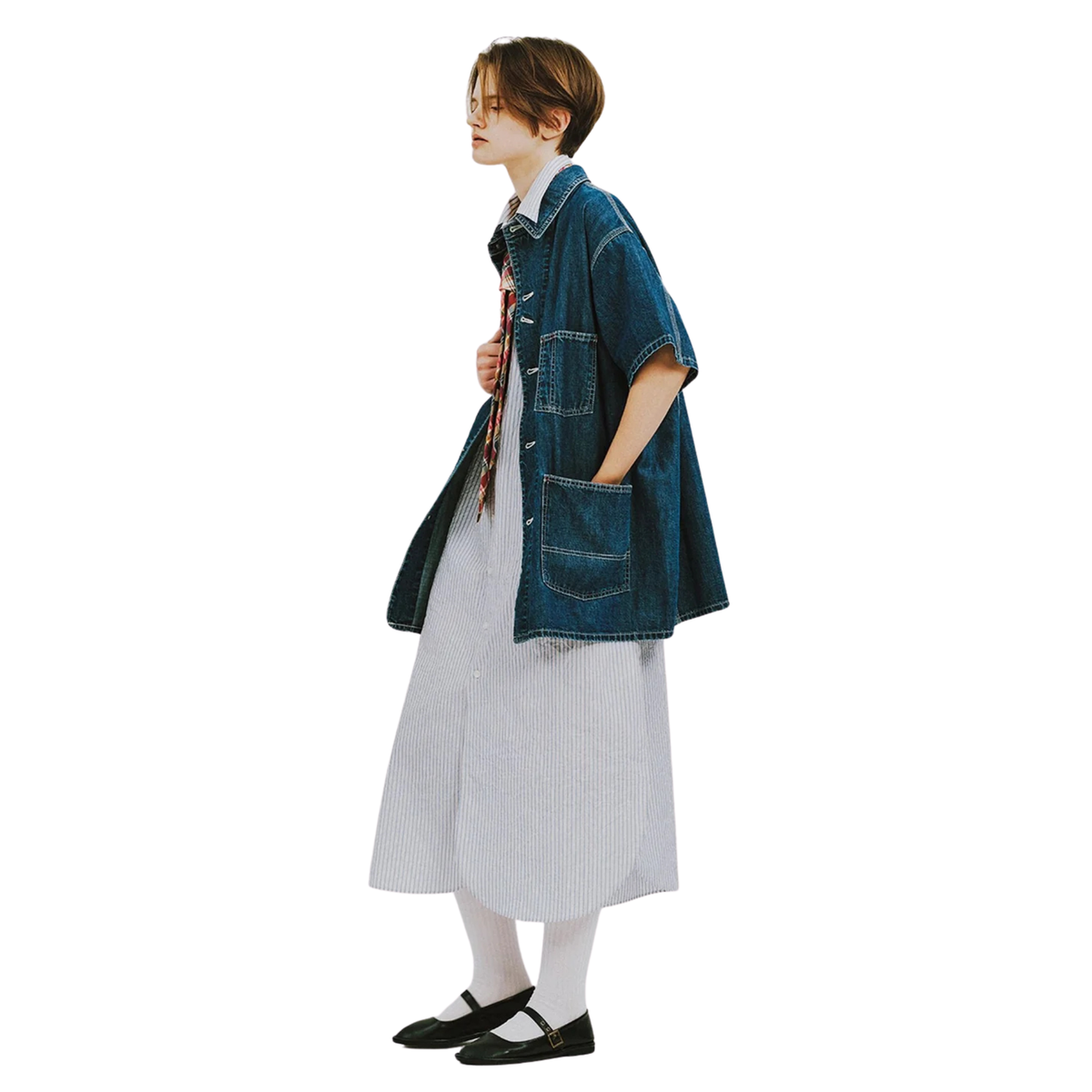BEAMS BOY - W' S\S Denim Coverall Jacket