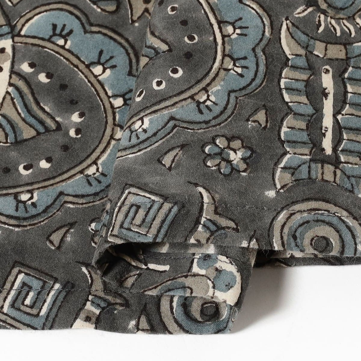 BEAMS+ - Open Collar Block Print Shirt