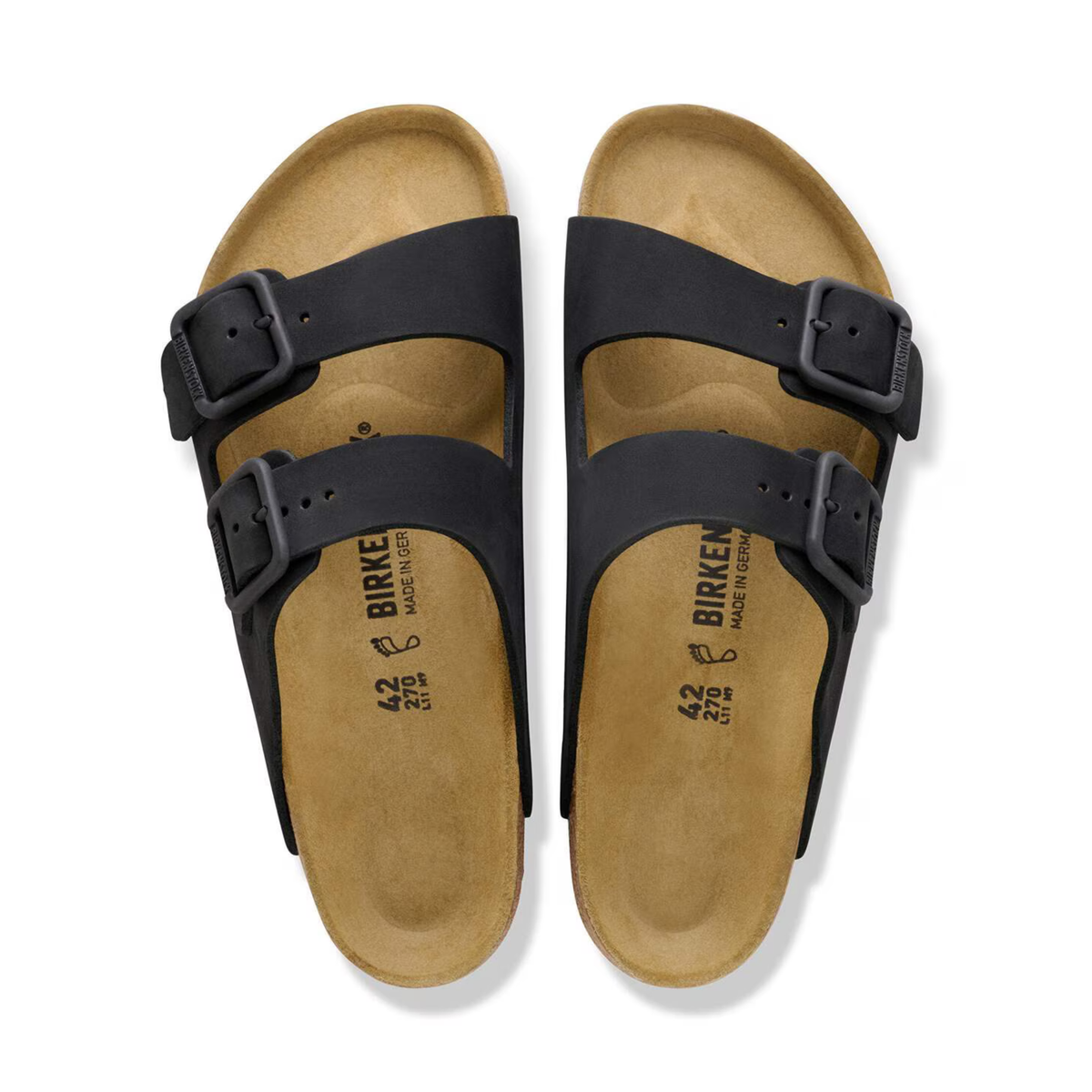 BIRKENSTOCK - Arizona Wire Buckle Nubuck Leather Black