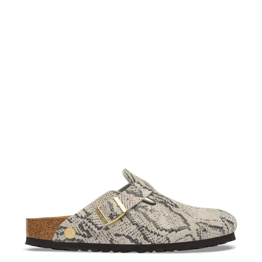 BIRKENSTOCK - Boston Suede Leather Snake Oyster