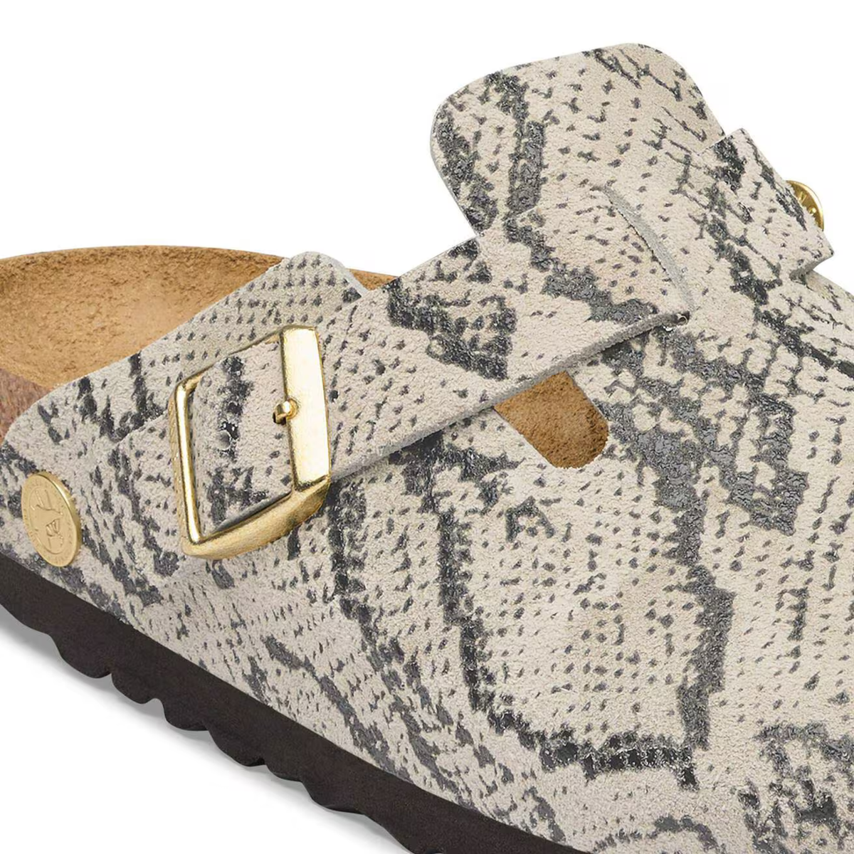 BIRKENSTOCK - Boston Suede Leather Snake Oyster