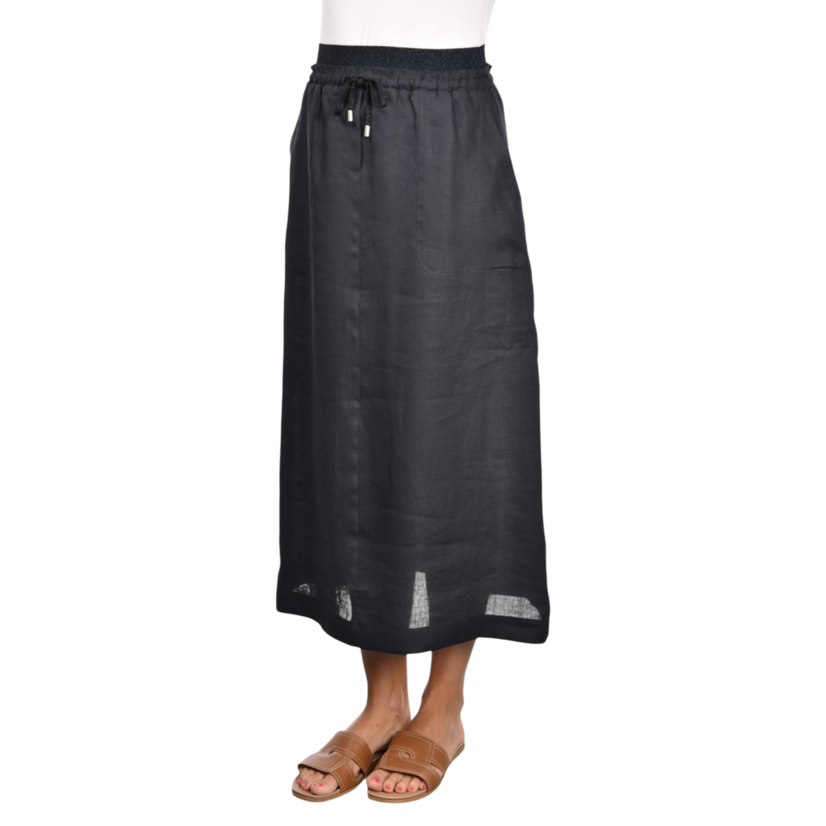 GRAN SASSO - W' Lurex Midi Skirt
