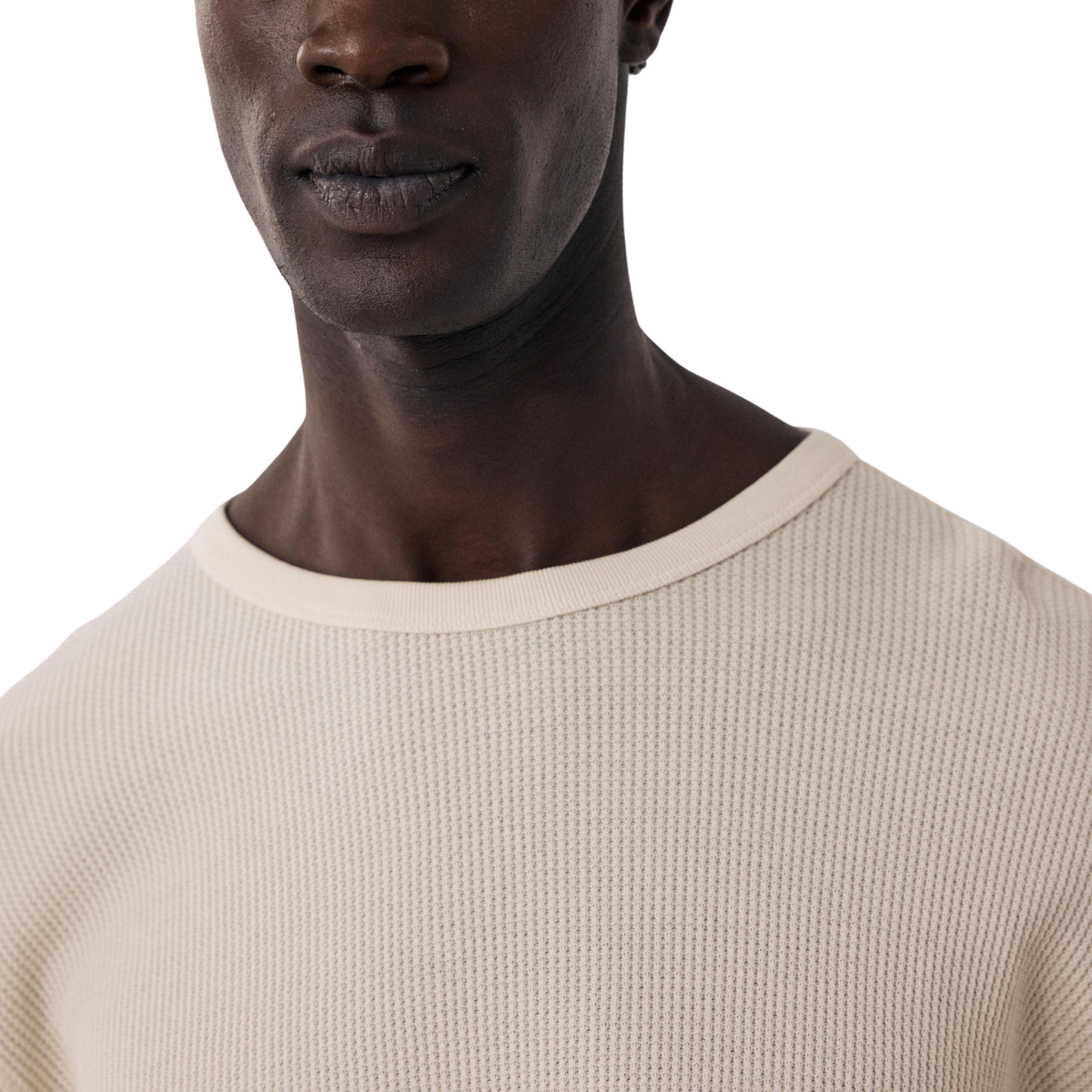 HARTFORD - L\S Waffle Knitted Embossed Cotton T-Shirt