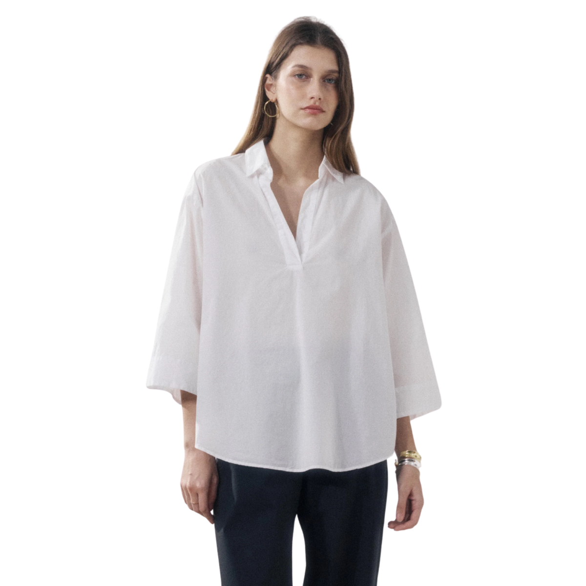 HARTFORD - W' Cola V-Neck Woven Shirt