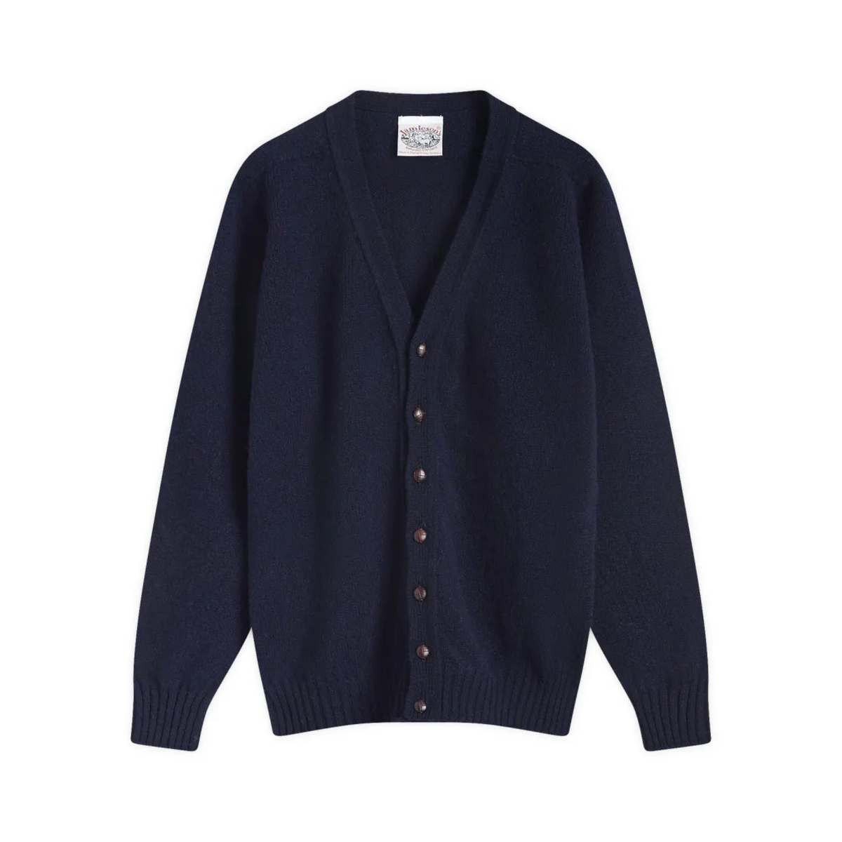 JAMIESON'S OF SHETLAND - Plain Saddle Shoulder Brushed Vee Cardigan