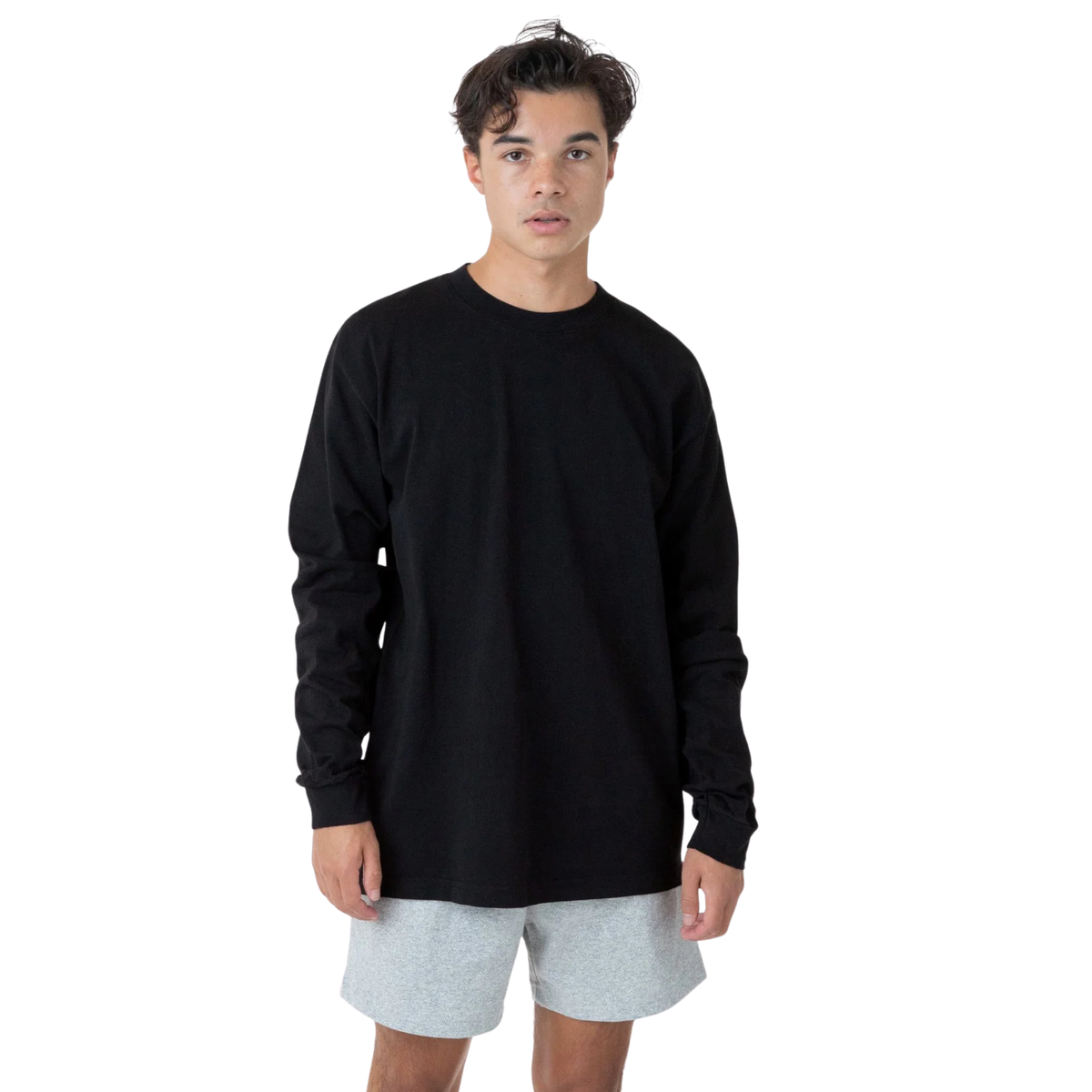 LOS ANGELES APPAREL - 6.5oz Long Sleeve Garment Dye Crew Neck T-Shirt
