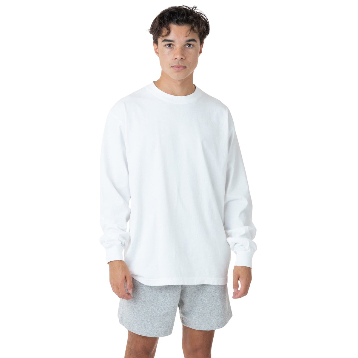 LOS ANGELES APPAREL - 6.5oz Long Sleeve Garment Dye Crew Neck T-Shirt