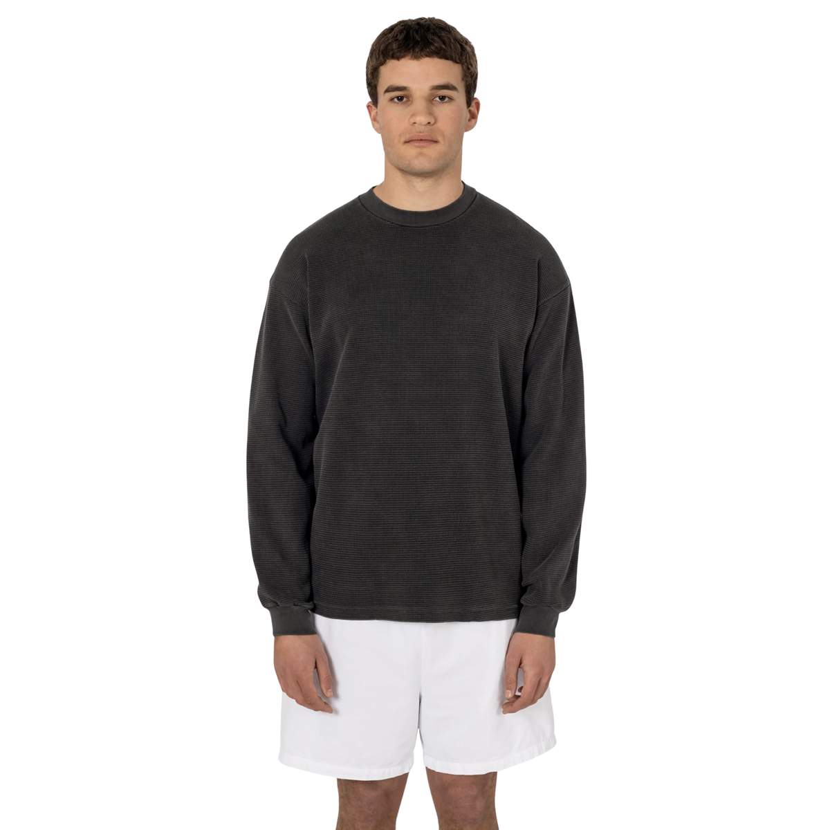 LOS ANGELES APPAREL - Long Sleeve Heavy Thermal Crew Neck