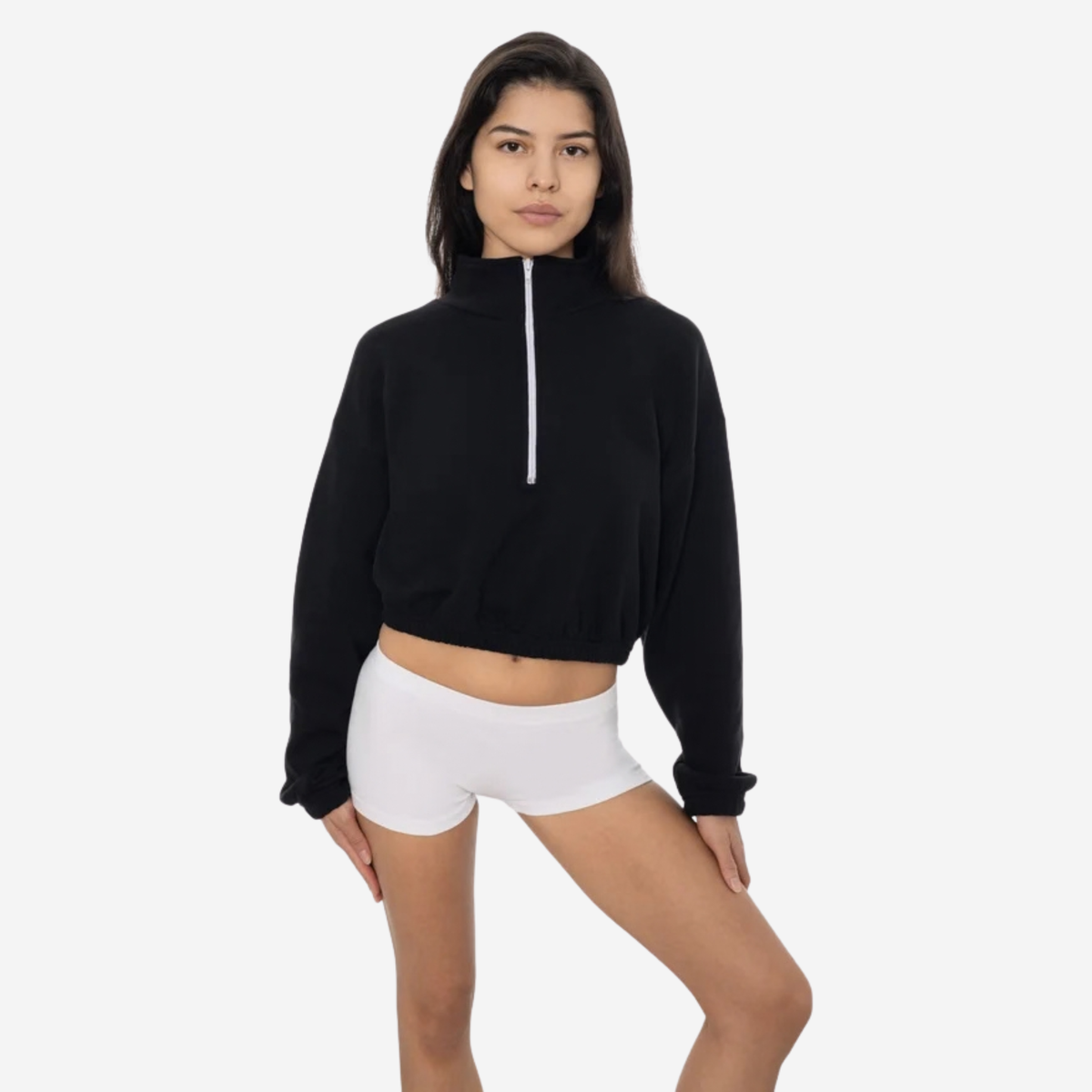 LOS ANGELES APPAREL - W' Flex Fleece Half Zip Crop Pullover