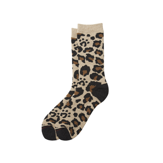 ROTOTO - Pile Leopard Crew Socks